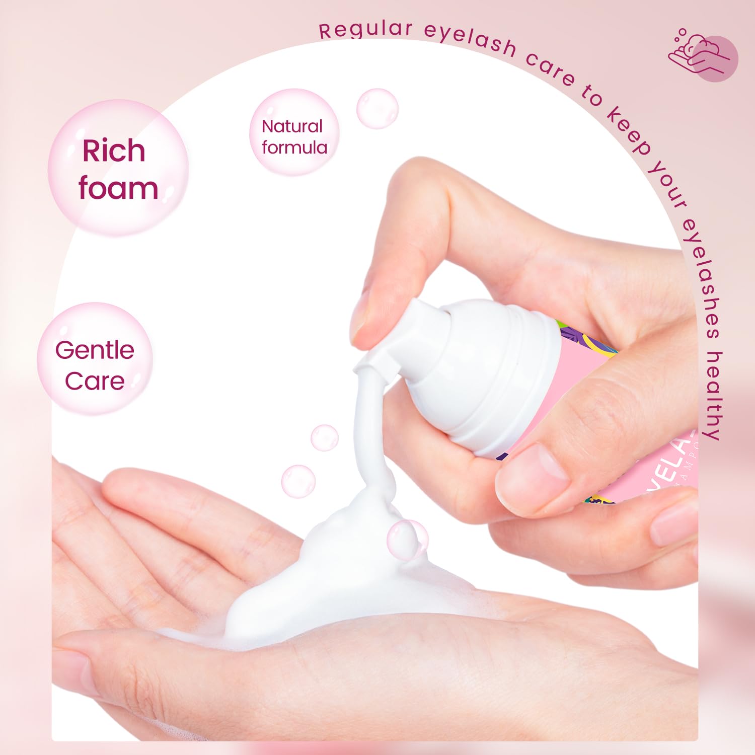 Buqikma Lash Shampoo Kit - Lash Cleaning for Eyelash Extension, 60Ml/2.11fl.Oz Eyelash with Lash Shampoo Brushes Gentle Lash Extension Cleanser for Professional Salon Use and Home Use (2 Pcs)-GlimoraGlow