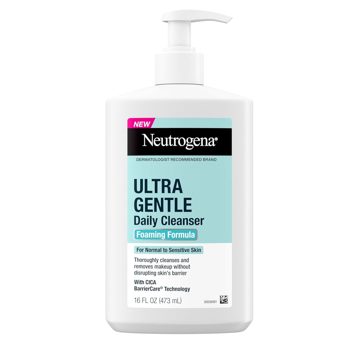 Neutrogena Ultra Gentle Foaming Facial Cleanser, Fragrance Free Hydrating Face Wash for Sensitive Skin, Daily Non Over Drying Makeup Remover, Hypoallergenic, Soap & Dye Free, Non-Comedogenic, 16 Fl Oz-GlimoraGlow