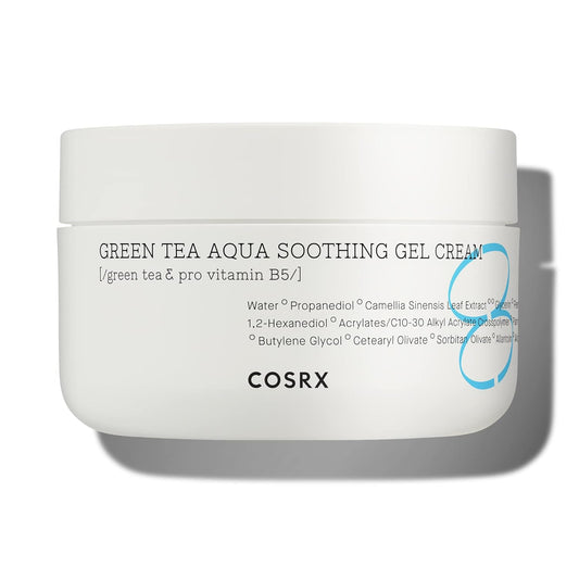 COSRX Hydrium Green Tea Aqua Soothing Gel Cream, 1.69 fl.oz / 50ml | Lightweight Daily Cream | Camelia, Aloe Gel | Korean Skin Care, No Animal Testing, Paraben Free-GlimoraGlow