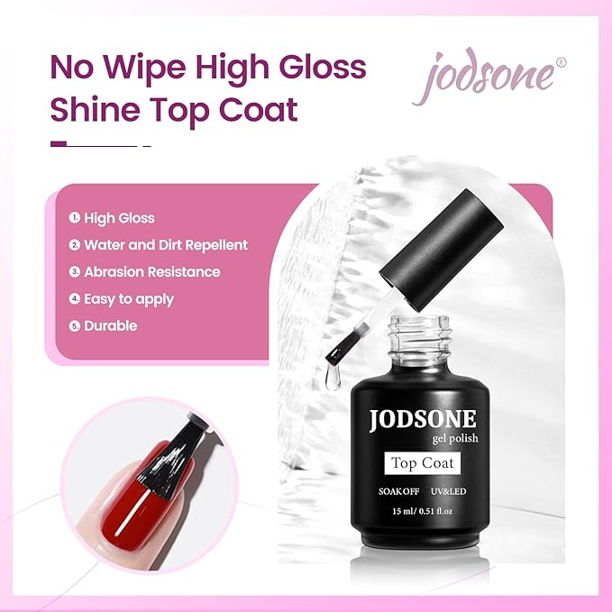 JODSONE 3 PCS Nail Primer Base Coat Top Coat with a capacity of 15ml Quick Curing Long Lasting-GlimoraGlow