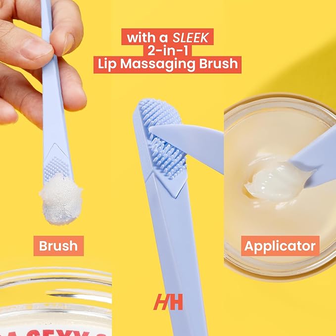 100% Natural Lip Scrub, Vegan Conditioning Coconut Lip Exfoliator - Gentle Exfoliant, Sugar Lip Polish and Lip Exfoliator Scrubber for Chapped and Dry Lips (Bakuchiol 3pc Set)-GlimoraGlow