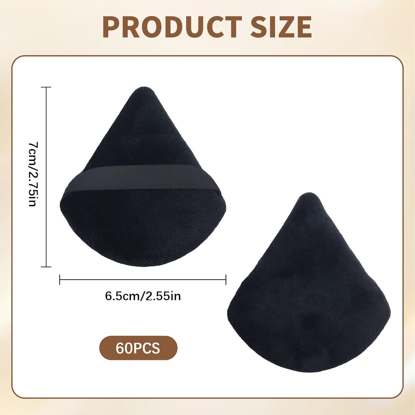 Triangle Makeup Powder Puff, 60pcs Setting Powder Puffs, This Cosmetic Wedges For Face, Under Eyes And Neck, Velvet Material-GlimoraGlow