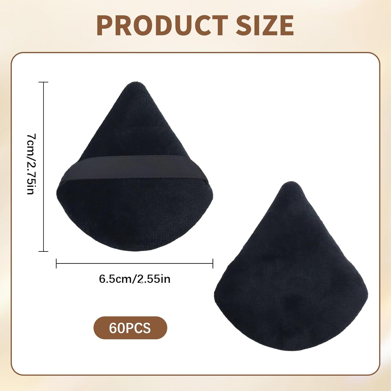 Triangle Makeup Powder Puff, 60pcs Setting Powder Puffs, This Cosmetic Wedges For Face, Under Eyes And Neck, Velvet Material-GlimoraGlow