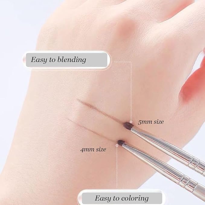 Mini Smudge Brush for Eyeliner,2 PCS Small Smudge Brush for Precision Eyeshadow and Eyeliner,Eyeliner Brush for Powder Gel Cream Liquid Concealer,Eye Makeup Brush Set-GlimoraGlow