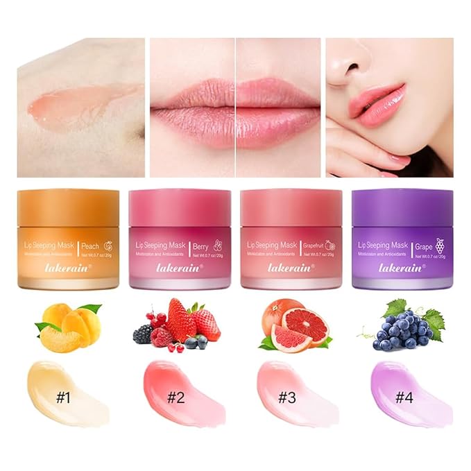 Hydrating Lip Sleeping Mask, Long Lasting Hydrating Night Lip Balms for Intensive Moisturizing and Care, Prevention Dry and Crack (PEACH) 0.7 OZ-GlimoraGlow
