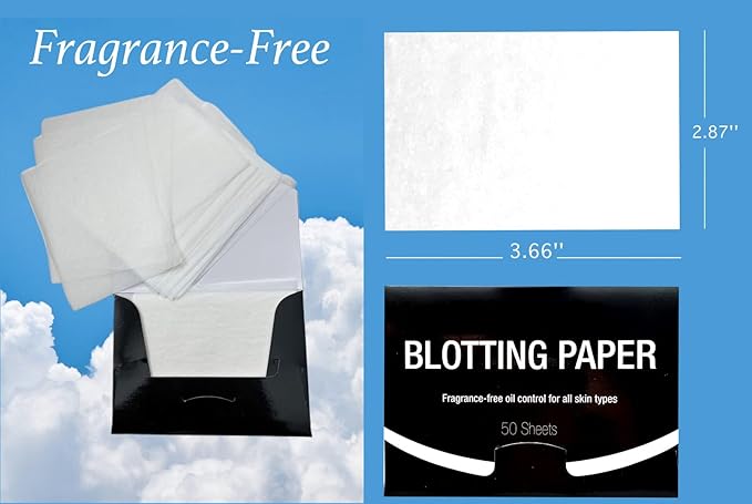 2 Pks FRAGRANCE-FREE Unscented Natural Abaca Blotting Paper - 100 Oil Blotting Sheets - Makeup Friendly UNISEX Oily Skin Shine Blotter Photography Zoom Meetings Travel Gym School - MADE IN TAIWAN-GlimoraGlow