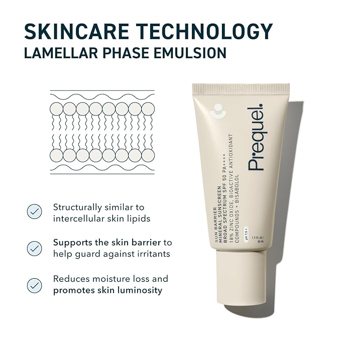 Skin Sun Barrier Mineral Sunscreen SPF 50. PA++++ Broad Spectrum Zinc Oxide Sunblock with Semi-Transparent Lightweight Texture. Moisturizing UV Defense for Face. Travel Size, 1.7oz-GlimoraGlow