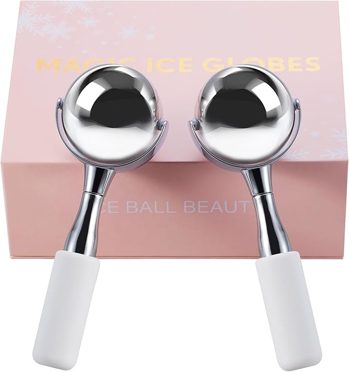 Cryo Sticks 360 Rotating Unbreakable Steel Ice Globes - Facial Skin Care Tools for Women - Ice Roller for Face & Eyes-GlimoraGlow