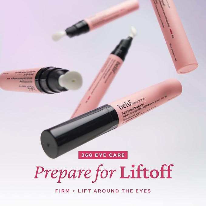 belif Aqua Bomb Lifting Eye Gel | Retinol + Collagen + Peptide for Firming & Plumping | Hyaluronic Acid for Glowy Hydration | Niacinamide for Dark Circles | Korean Skin Care-GlimoraGlow