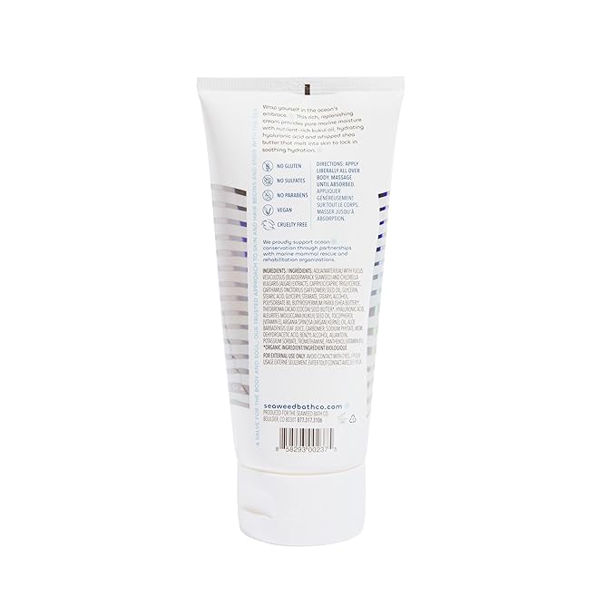 Seaweed Bath Co. Hydrate Body Cream - Unscented | Nourishing Moisturizer for Body and Hands | With Vitamin E, Hyaluronic Acid and Shea Butter For Dry Skin | 6 oz-GlimoraGlow