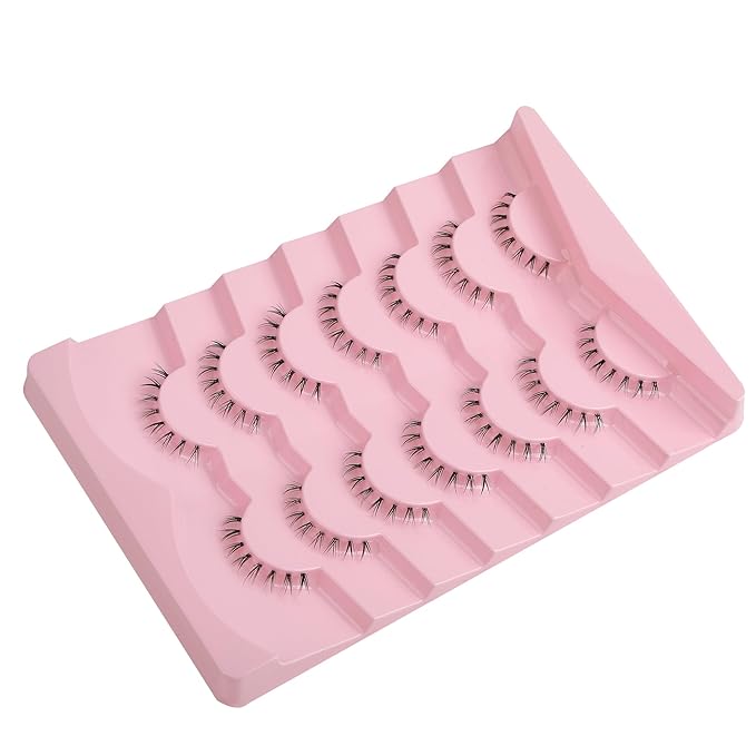 Lashes Natural Bottom Lashes 9mm Lower Strip Lashes Extention False Eyelashes Natural Look Wispy Bottom Eyelashes Fake Lashes Pack 7 Pairs-GlimoraGlow