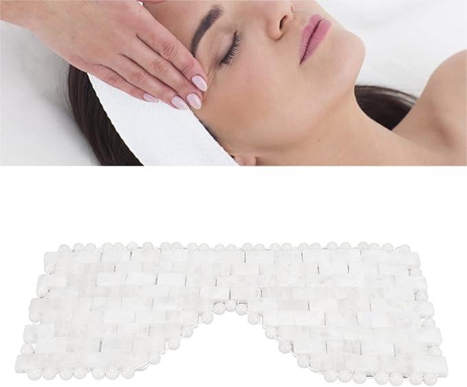 Jade Eye Mask, Jade Stones Eyes Mask White Reduce Puffiness Anti Wrinkle Quartz Sleeping Mask Eye Care Tool-GlimoraGlow