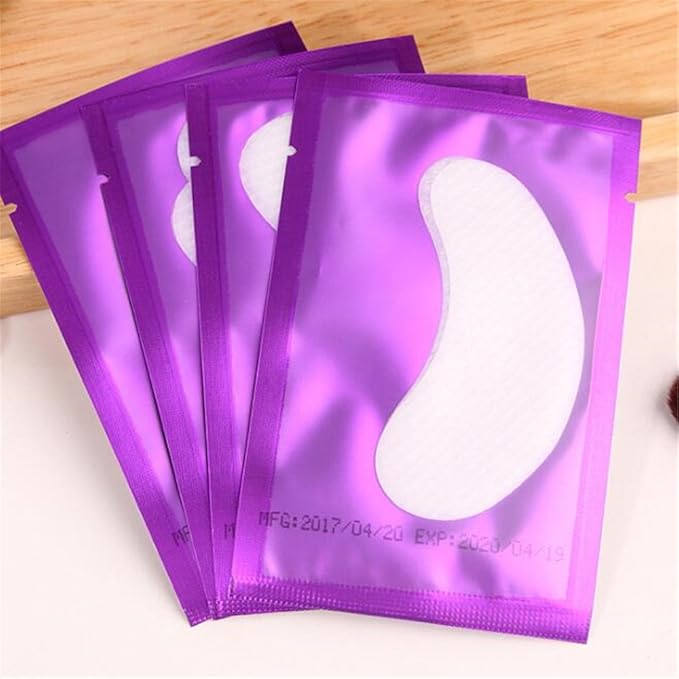 100 Pairs Set，Eye Gel Patches,Under Eye Pads Lint Free Lash Extension Eye Gel Patches (purple)-GlimoraGlow