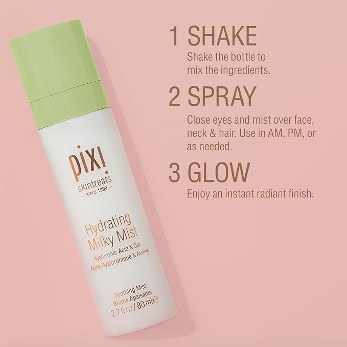 Pixi Beauty Milky Mist 2.70 Fl Oz | Hydrating Moisturizer for Dry Skin | Infused with Hyaluronic Acid-GlimoraGlow
