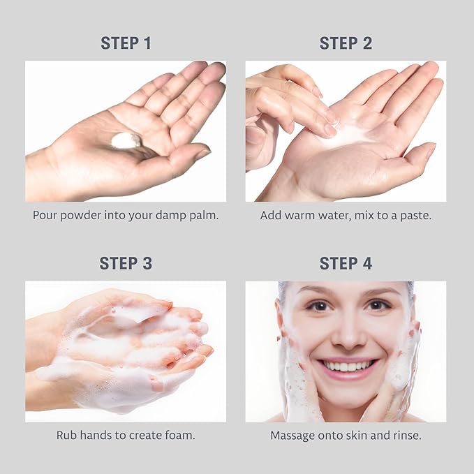 BIOCHEM Beauty Filter Powder Face Wash with Fruit Enzyme, Daily Wash with Papaya & Pineapple Enzyme, Gentle Plant-Based Low pH Exfoliator Cleanser for Women & Men, Sensitive Skin (1.59 fl oz / 45 g)-GlimoraGlow