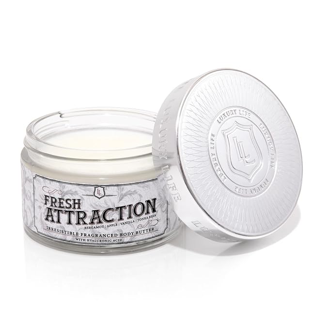 LUXURY LIFE BUTTER - Irresistibly Scented Body Butter with Hyaluronic Acid for Ultimate Moisture. Luxurious Natural Fragrance. Hydrates for a Non-Greasy Glamorous Glow, Fresh Attraction, 5 oz.-GlimoraGlow