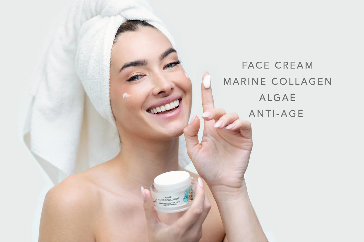 Algae Face Mositurizer Cream with Marine Collagen - Improves Firmness and Hydrates the Skin, Deep Moisture & Unifies the Skin Tone - 50 ml-GlimoraGlow