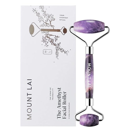 Mount Lai De-Puffing Amethyst Face Roller – The Stone of Tranquility, Facial Massager to Soothe, Calm & De-Puff Sensitive Skin, A Self-Care Ritual for Radiance-GlimoraGlow