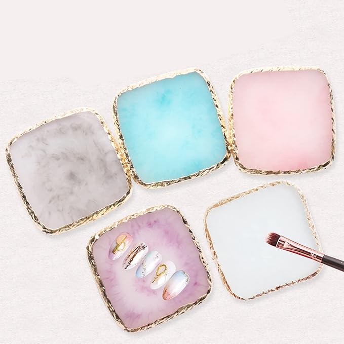 1 Piece Nail Art Palette Nail Polish Palette Mixing Palette Makeup Plate Nail Plates for Nail Art Nail Tip Holder Nail Art Display (Light Purple Square)-GlimoraGlow