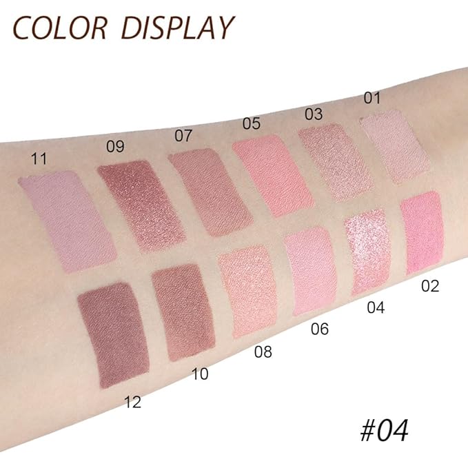 12 Colors Nude Brown Pink Matte Shimmer Eyeshadow Palette for Eye Makeup,High Pigmented Tan Purple Eye Shadow Primers Powder Palet de sombras de ojos-GlimoraGlow