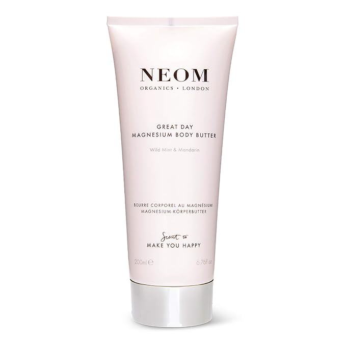 Neom- Great Day Magnesium Body Butter, 200ml | Mandarin & Wild Mint | Cream Moisturiser With Essential Oils | Nourish & Soften | Fresh & Zesty-GlimoraGlow