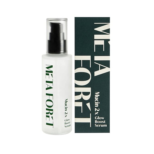 METAFORET Vegan Mucin 2x Glow Boost Serum 3.38oz 100ml / Day and Night Face Moisturizer for Dry, Sensitive, Acne Prone Skin, Dark Spot, Hydrating, Nourishing, Anti Aging, No More Snail Mucin-GlimoraGlow