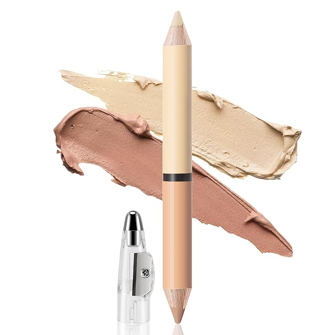 2 in 1 Cream Bronzer and Highlighter Stick,Cream Dual-Ended Highlight Contour Stick,Long Lasting & Waterproof Face Brighten Make up Pen-GlimoraGlow