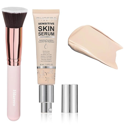 2024 New PHOERA Foundation Makeup for Mature Skin, Wrinkles Matte Natural Finish for a Flawless Complexion (N01 Porcelain)-GlimoraGlow