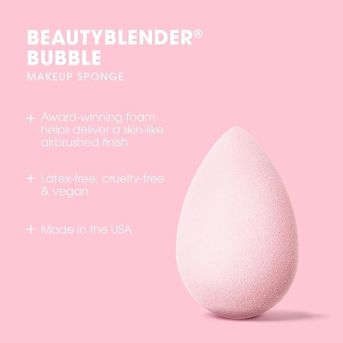 Beautyblender® | Bubble Blender Makeup Sponge | Blend Liquid Foundations, Powders and Creams | Streak Free Application | Vegan, Cruelty Free | Made in USA-GlimoraGlow