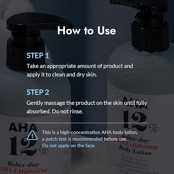 V11FACTORY AHA 12% Glycolic Acid Body Lotion – Korean Exfoliating & Hydrating Body Cream with Hyaluronic Acid & Collagen – Unscented, Paraben-Free Skin Smoothing Moisturizer, 10.6 oz-GlimoraGlow