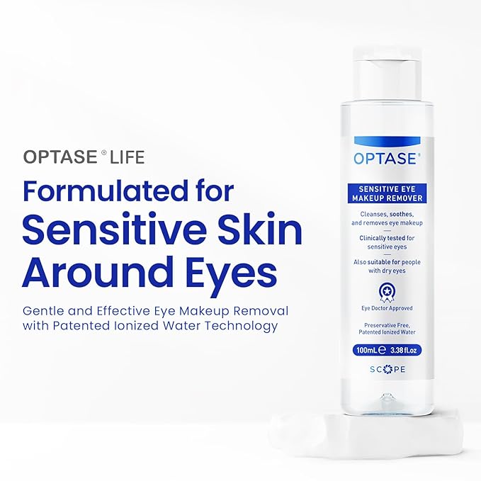 Optase Life Sensitive Eye Makeup Remover – Gentle & Effective for All Skin Types - Breakthrough Innovation vs Traditional Micellar Water - 100ml-GlimoraGlow
