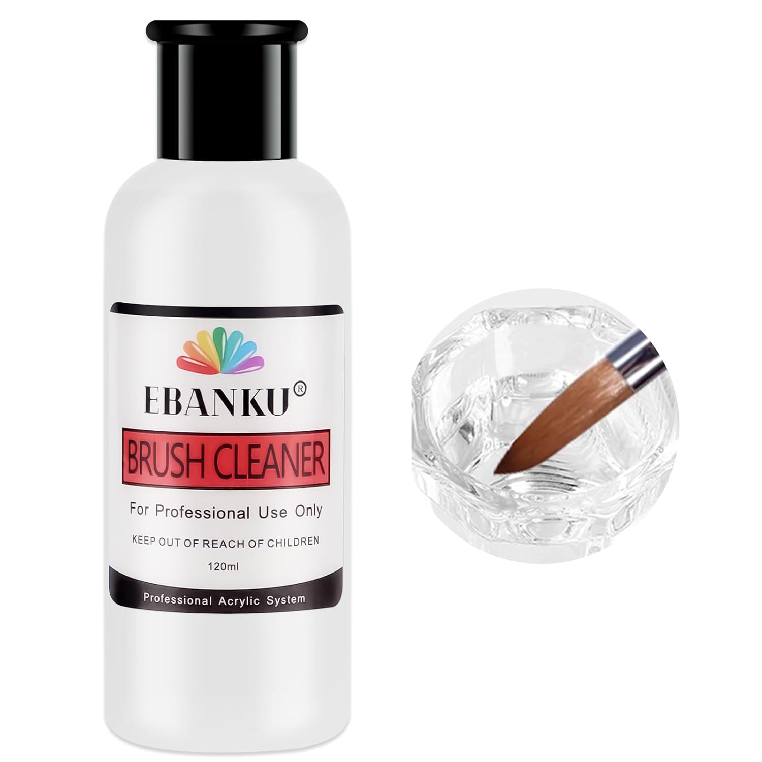 EBANKU 120ml Acrylic Nail Brush Cleaner, 3 in 1 Nail Art Brushes Conditioner Nail Brush Clean Solution Quickly Clean for Solid Gel Polish/Nail Extension Gel-GlimoraGlow