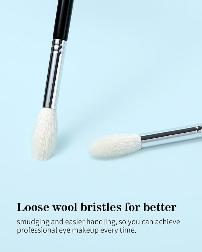 Eyeshadow Brush Fluffy Big Blending Brush Goat Bristles Soft Smugde for Powder Cream Liquid Eyeshadow for Eye Makeup Black (E838)-GlimoraGlow