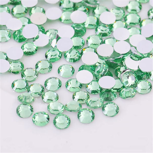 1000 Pieces SS20 5mm Flatback Rhinestones Clear Glass Round Gems Crystals for Nail Art DIY Crafts Clothes Shoes Bags （Light Green）-GlimoraGlow