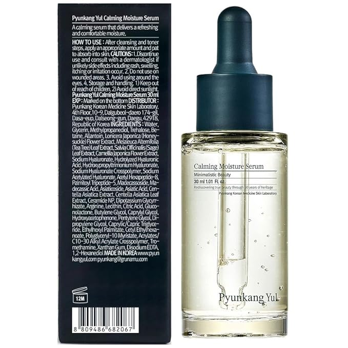 Pyunkang Yul Calming Moisture Serum for Strong Daily Moisturizing Power, Skin Revival & Soothing Care with Centella Asiatica, Tea Tree, 5 Hyaluronic Acids, Ceramide |-GlimoraGlow