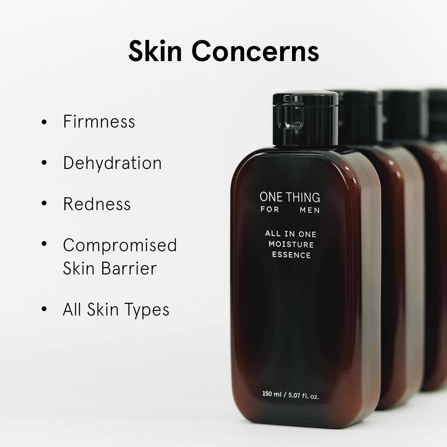 ONE THING FOR MEN All in One Moisture Essence 5.07 Fl Oz | 4-in-1 Soothing Mens Face Moisturizer, Toner, Aftershave Lotion, Daily Hydrating Serum, HA Hyaluronic Acid, Barrier Relief | Korean Skin Care-GlimoraGlow