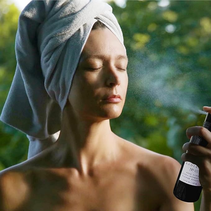 Organics - Radiance, Ultra-Hydrating Rose Water Spray for Face and Neck, Face Mist with Organic Rose Flower Essence, Facial Mist for All Skin Types, Hydrates Dry and Dull Skin, 3.4 fl oz-GlimoraGlow