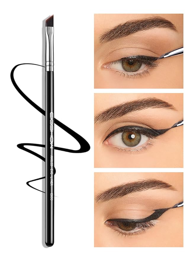 EIGSHOW Angled Eyeliner Brush & Eyeshadow Brush, High-End Precision Gel Liner and Short Smudge Brushes for Cat Eye, Winged Liner (E835&E806)-GlimoraGlow