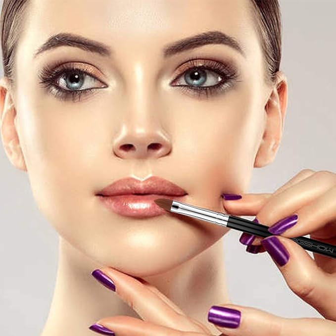 Lip Brush Professional Make Up Brush Travel Lipstick Gloss Wands Applicator Cosmetic Tool Kits, Cruelty-Free & Vegan, Precise Application (L304)-GlimoraGlow