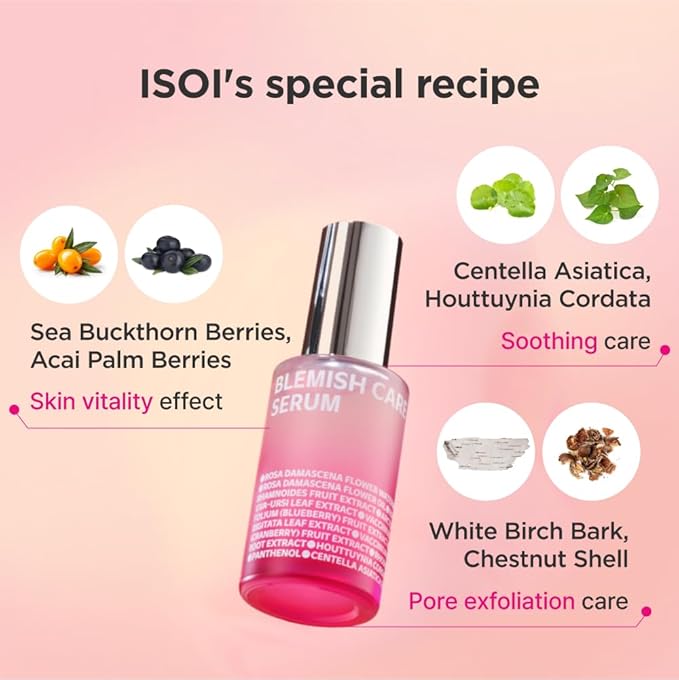 ISOI Blemish Care Up Serum Gift Set, Korean Skin Care for Hydration & Radiance – Full Size or 5-Step Travel Kit Options (5-Step Special Kit (1.77 fl.oz))-GlimoraGlow