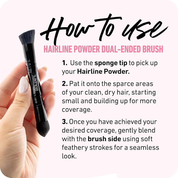 BOLDIFY Dual-Ended Hairline Powder Brush - Precision Makeup Brush Set with Sponge Tip for Seamless Blending - Ideal as a Concealer Brush, Hair Contour Brush, and Root Touch Up-GlimoraGlow
