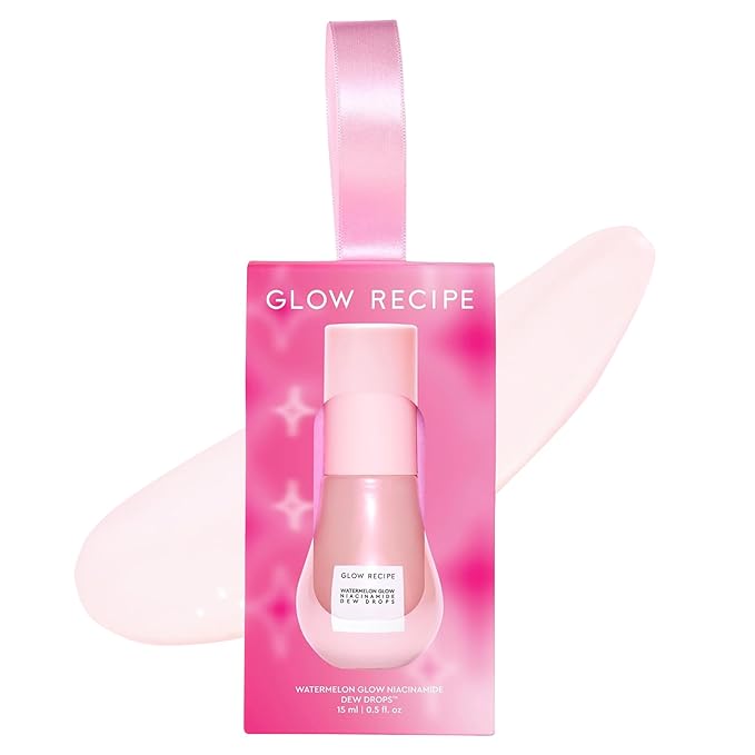 Glow Recipe Stocking Stuffer Niacinamide Serum Dew Drops Ornament - Hydrating Face Serum & Illuminating Makeup Primer for Dewy, Glass Skin + Hyaluronic Acid for Plumping & Highlighting (15 ml)-GlimoraGlow