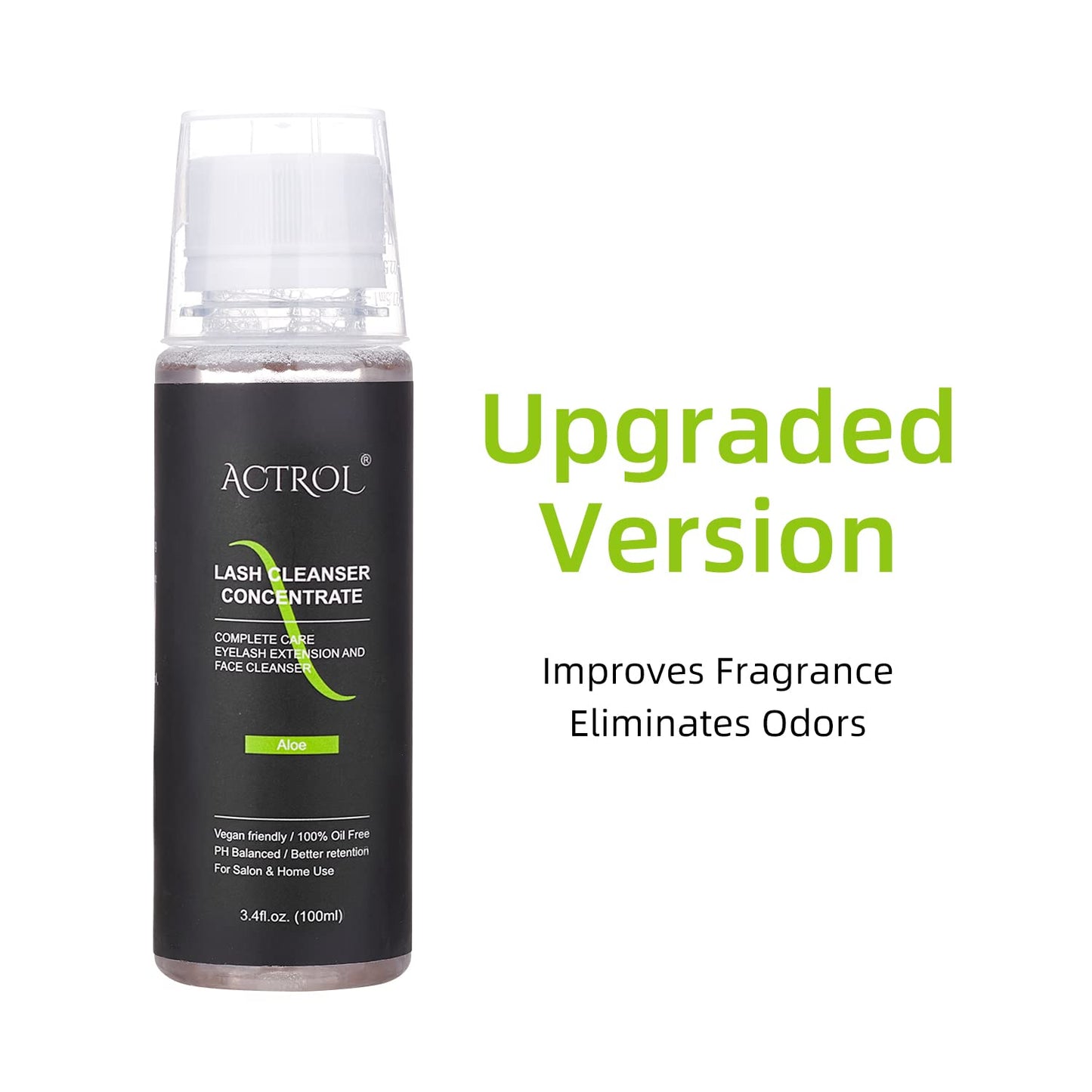 Eyelash Cleanser Concentrate 100ml Aloe Professional Lash Shampoo Foaming Cleanser Paraben & Sulfate Free Non-lrritating Wash for Extensions Lashes with Salon Home Care-Makes 20 Bottles-GlimoraGlow