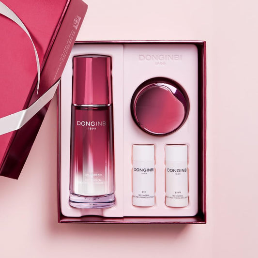 Donginbi Red Ginseng Daily Defense Special Set - Firming Cream(0.85 floz) & Korean Red Ginseng Essence(2.03 floz), Skin Barrier Repair Serum for Dry Skin, Korean Skin Care Gifts for Women-GlimoraGlow