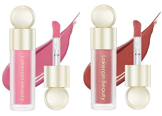 2 Colors Liquid Blush,Soft Cream Face Blush, Dewy Cheek Tint, Long Lasting Natural Matte Finish Looking,Moisturizing Lightweight Blendable Feel (02-HAPPY / 04 - LOVE)-GlimoraGlow