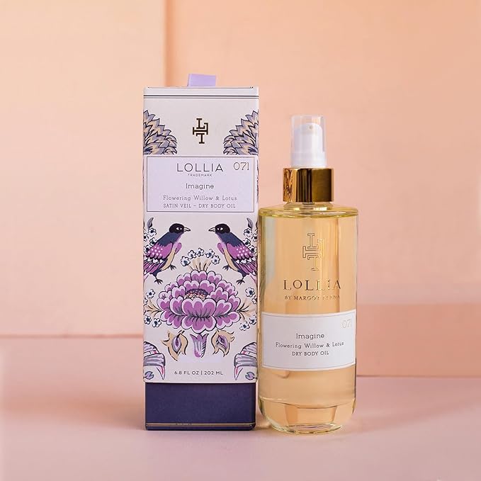 LOLLIA Imagine Dry Body Oil, 6.8 Fl. Oz. – Flowering Willow & Lotus – Women’s, Scented, Moisturizing, Dry Body Oil for Women, For All Skin Types-GlimoraGlow