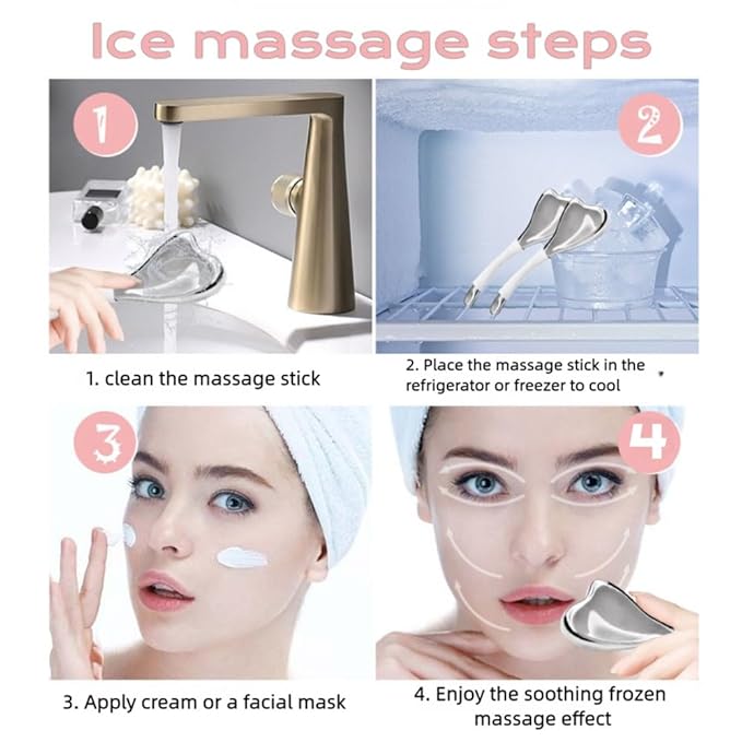Ice Globes for Face & Eyes, Unbreakable Stainless Steel Cryo Massagers for Skincare Routines, Multifunctional Cold Roller Cooling Globes for Puffiness, Sagging Skin, Fine Lines, and Facial Relaxation-GlimoraGlow