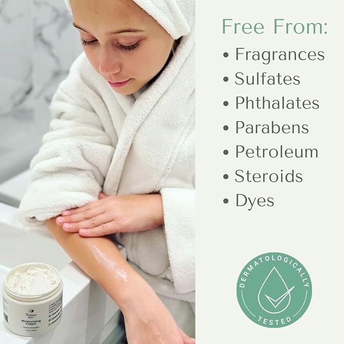 Yobee Body & Face Cream for Dry, Itchy Skin | Dermatologist Formulated | Probiotics, Honey, Turmeric, Vitamins B12 & E, Ceramides, Shea Butter | Fragrance Free | For Kids & Adults | Soothe Eczema-GlimoraGlow