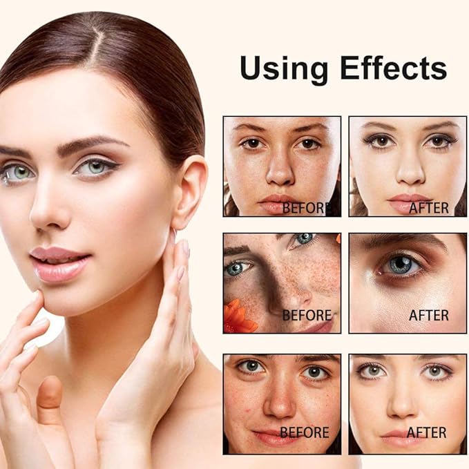 2 IN 1 Design Foundation & Brush, Face Makeup Foundation, Portable Makeup Concealers, Color Changing Foundation, Concealer Cover Concealer-GlimoraGlow