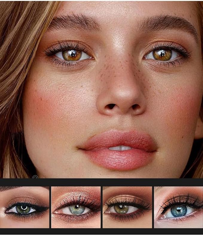 12 Colors Nude Eyeshadow Palette Travel Size Makeup, Matte Shimmer Eye Makeup, Naturing-Looking, High Pigmented Blush Eyebrow Kits, Big Artist Neutral Makeup Palette for Face Cosmetics (01)-GlimoraGlow